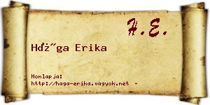 Hága Erika névjegykártya